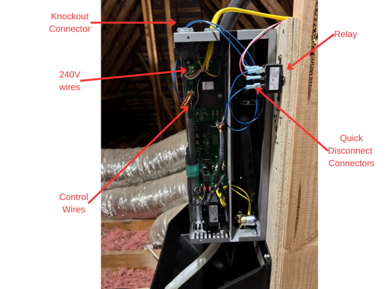 AprilAire 800 electrical connections for power and thermostat